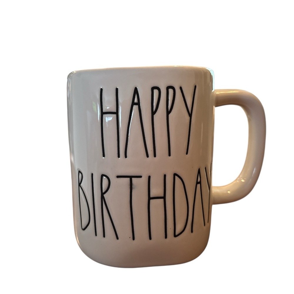 Rae Dunn Cream 'Happy Birthday' Mug